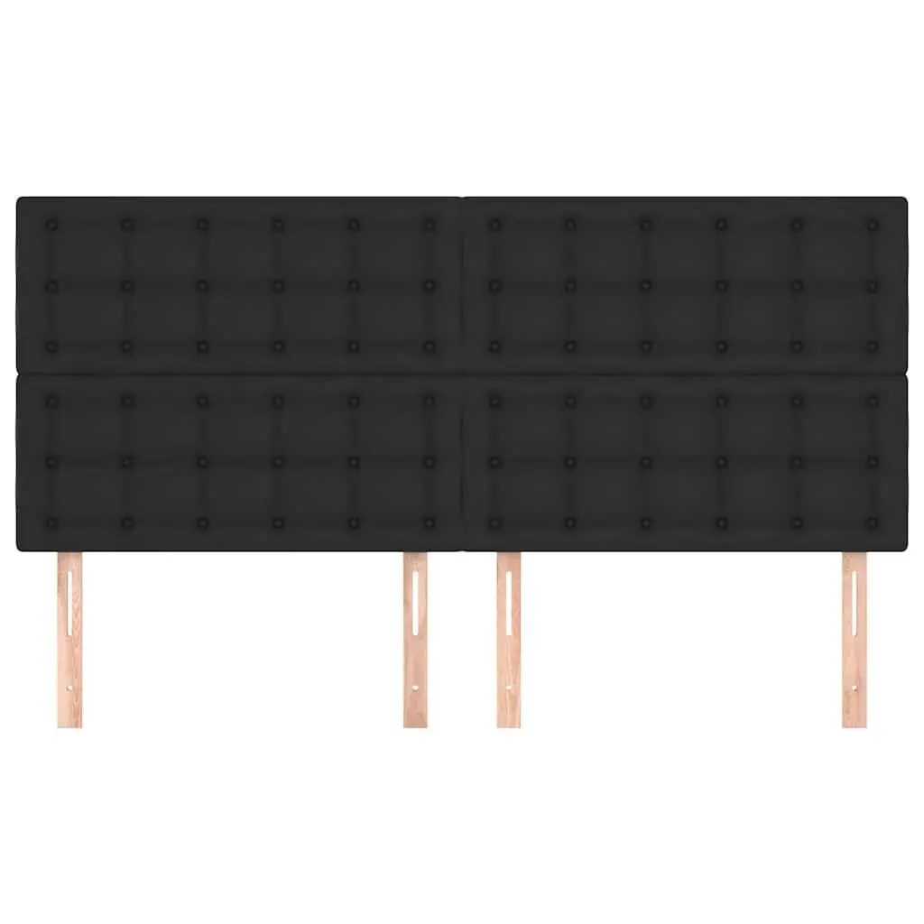 Adjustable Height Black Faux Leather Headboard