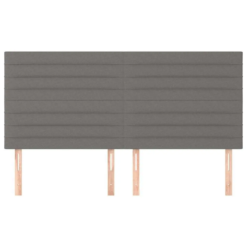 Dark Grey Fabric Headboard 200x5x118/128 cm