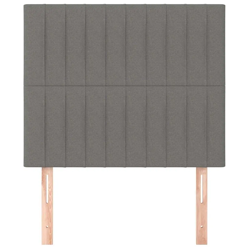 Grey Fabric Headboard with Adjustable Height and Wooden Legs