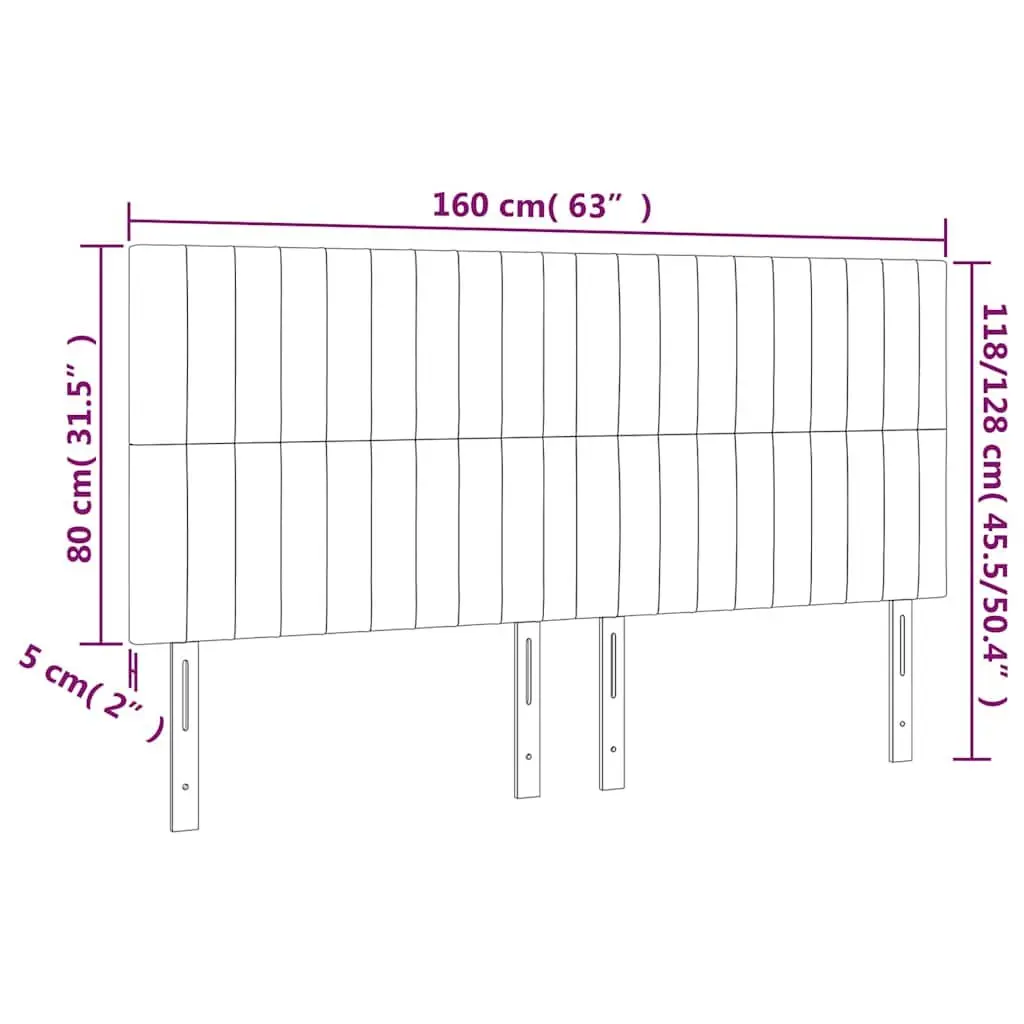 Headboard Dark Grey 160x5x118128 cm Fabric Bed Back Support