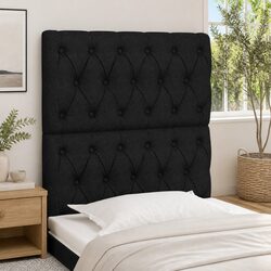 Black Fabric Headboards Set of 2 for Comfort