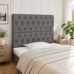 Adjustable Grey Fabric Headboard for Cozy Comfort