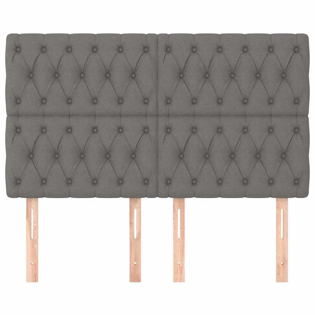 Headboard Dark Grey 160x7x118128 cm Fabric Wooden Legs Bedroom Back Support