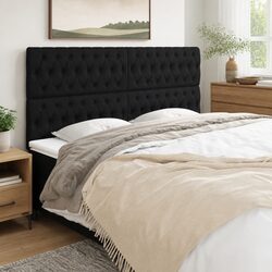 Stylish Black Fabric Headboard with Adjustable Height