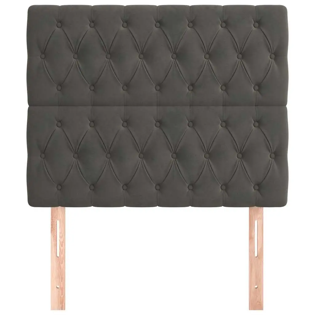 Dark Grey Velvet Headboard with Adjustable Height