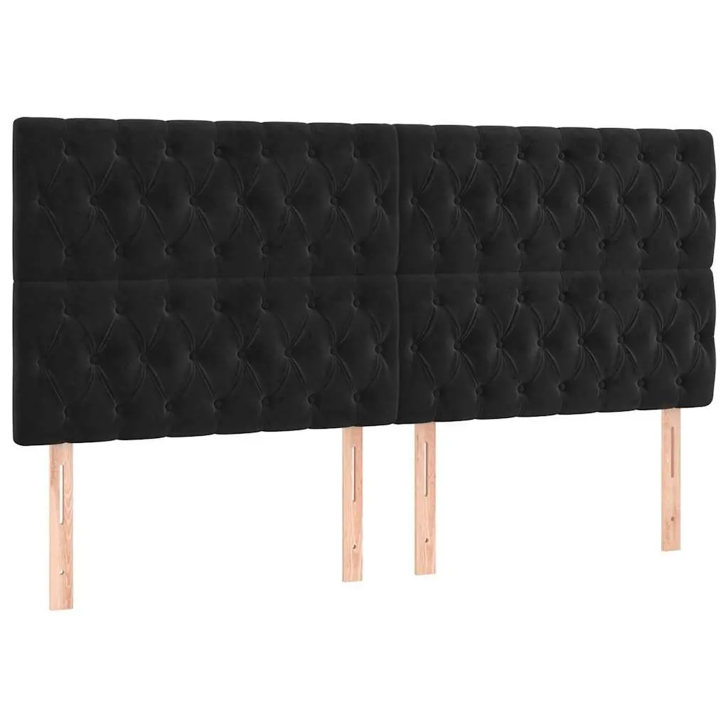 Black Velvet Headboard with Adjustable Height 200cm
