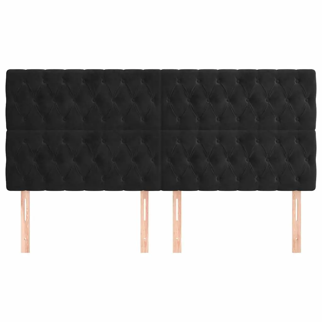 Black Velvet Headboard with Adjustable Height 200cm