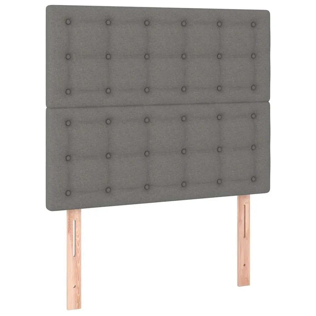 Grey Fabric Adjustable Height Headboard with Wooden Legs