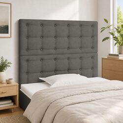 Dark Grey Fabric Headboard 100x5x118/128 cm