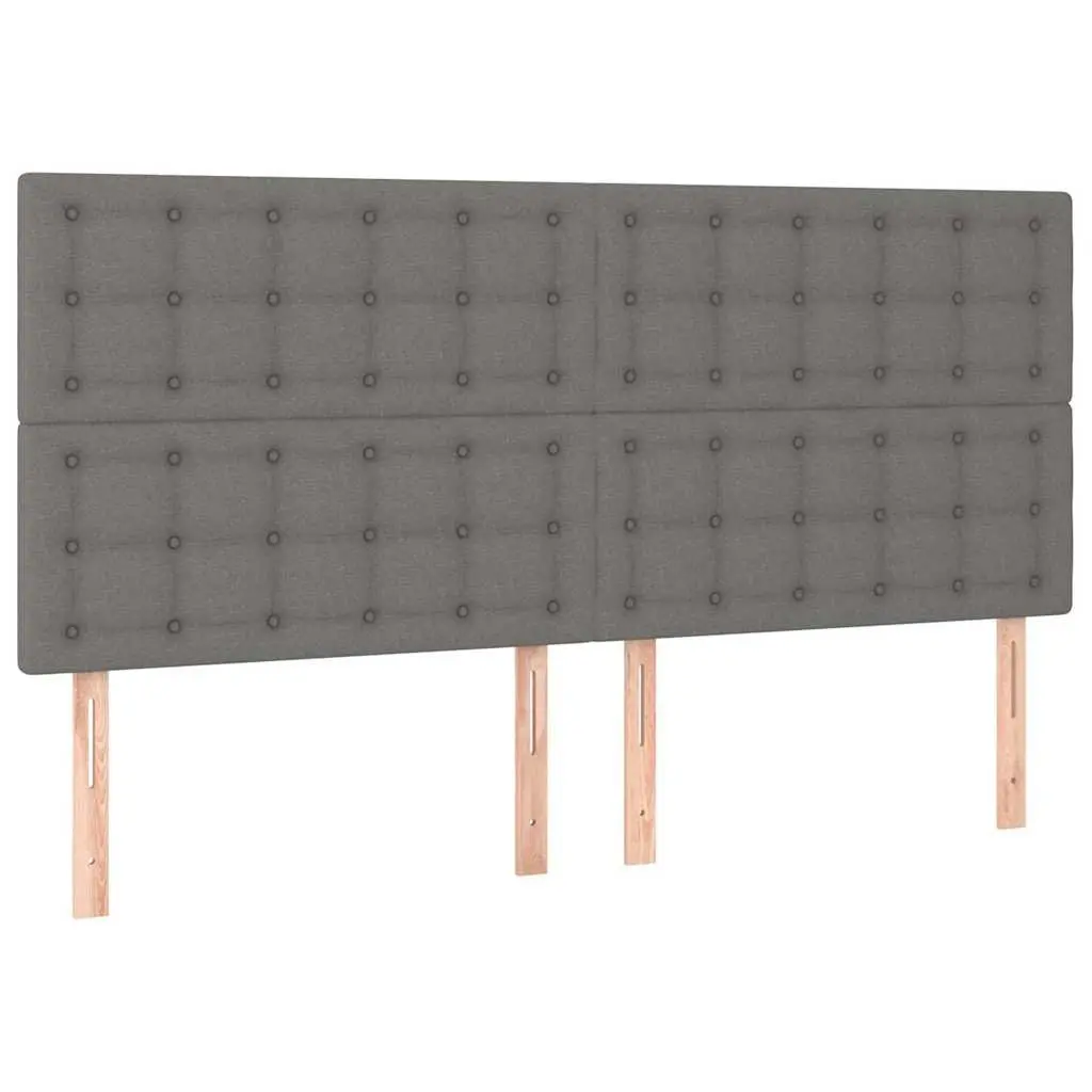 Headboard Dark Grey 160cm Fabric Bedroom Bed Head Support Adjustable Height