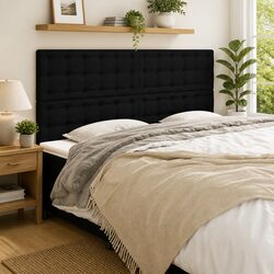 Stylish Black Fabric Headboard for Cozy Bedrooms