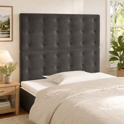 Dark Grey Velvet Headboard with Adjustable Height