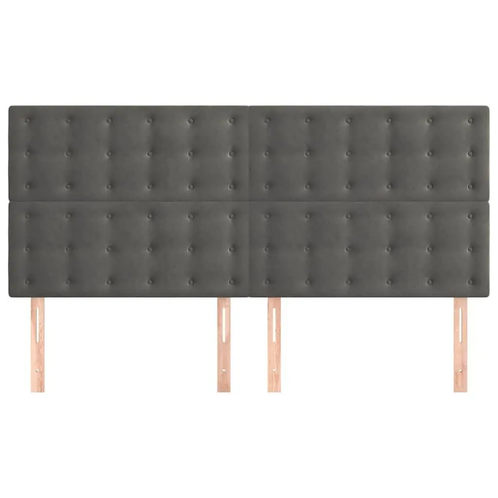 Dark Grey Velvet Headboard with Adjustable Height
