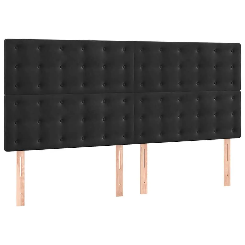 Black Velvet Headboard with Adjustable Height 160cm