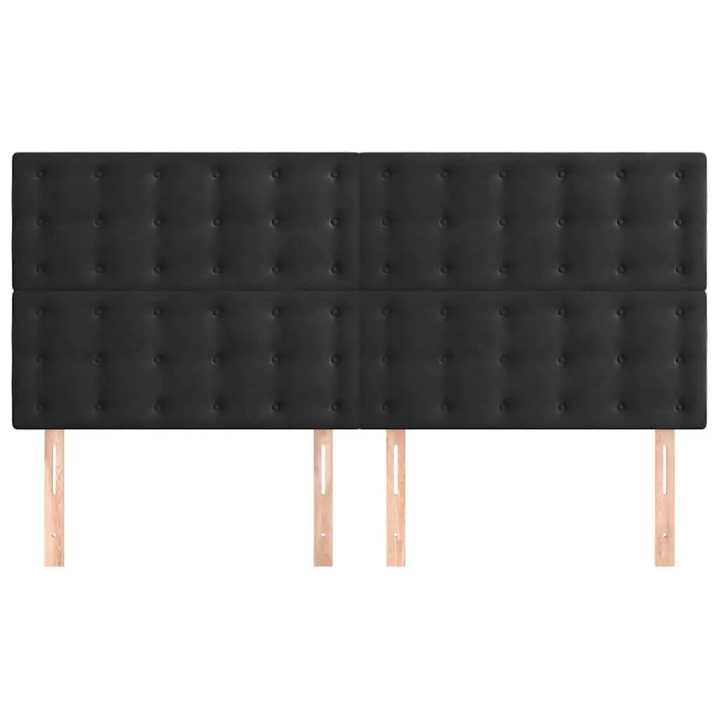 Black Velvet Headboard with Adjustable Height 160cm