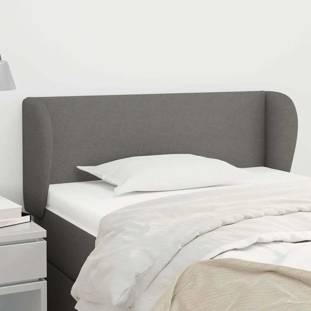 Headboard with Ears Grey 103cm Fabric Bed Head Bedroom Furniture Support