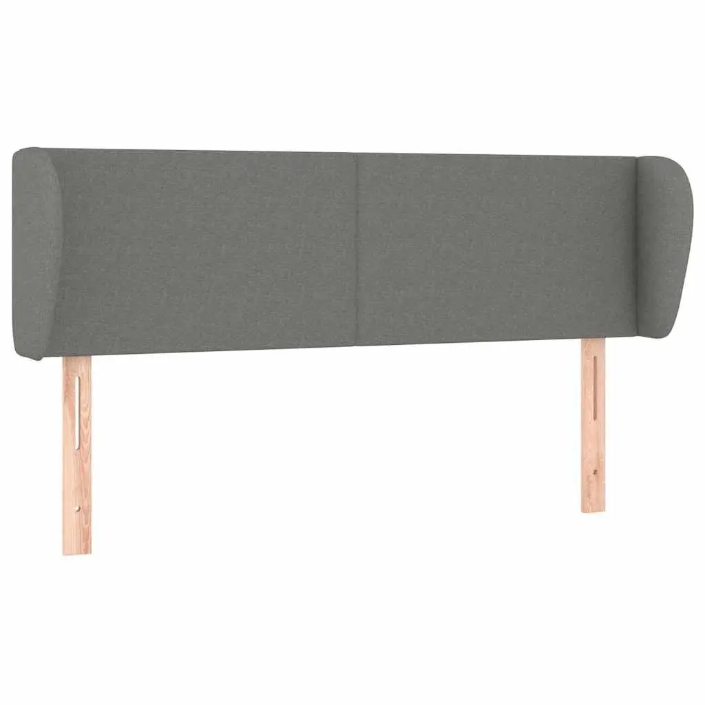 Headboard with Ears Grey 147cm Fabric Bed Head Support Adjustable Height