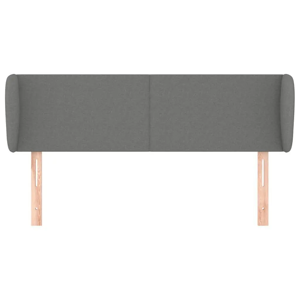 Headboard with Ears Grey 147cm Fabric Bed Head Support Adjustable Height