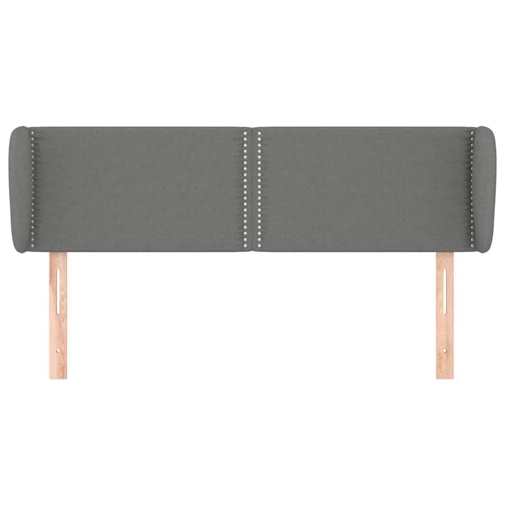 Dark Grey Fabric Headboard with Ears 147cm Adjustable Height Bed Head Support