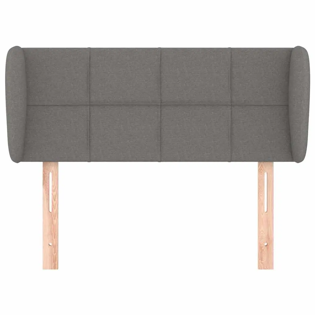 Grey Fabric Headboard with Ears Adjustable Height Wooden Legs Bedroom Furniture