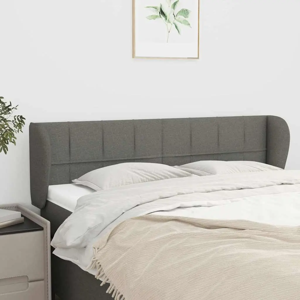 Headboard with Ears Grey Fabric 147 cm Adjustable Bedroom Furniture