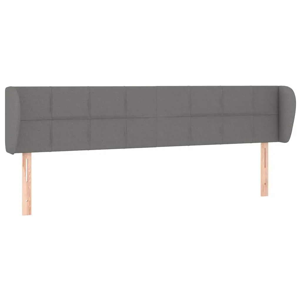 Headboard with Ears Grey 163cm Fabric
