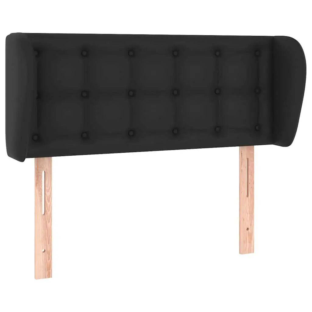 Headboard Black 103cm Faux Leather with Ears