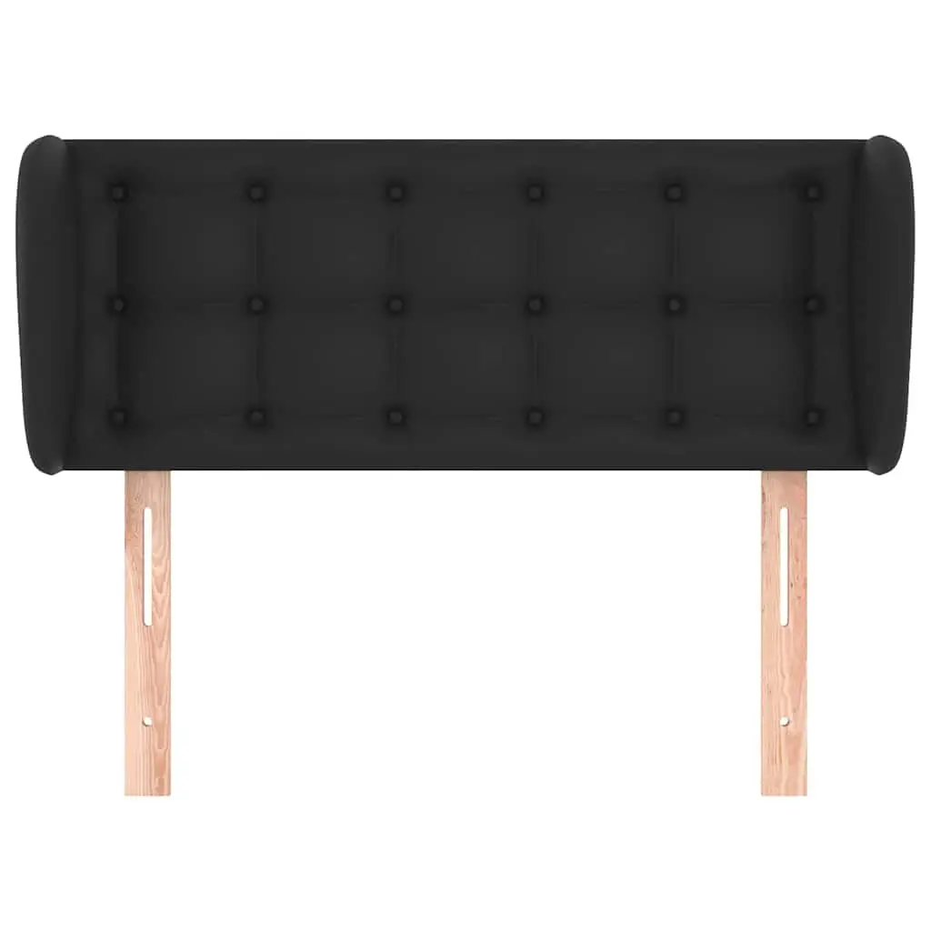Headboard Black 103cm Faux Leather with Ears