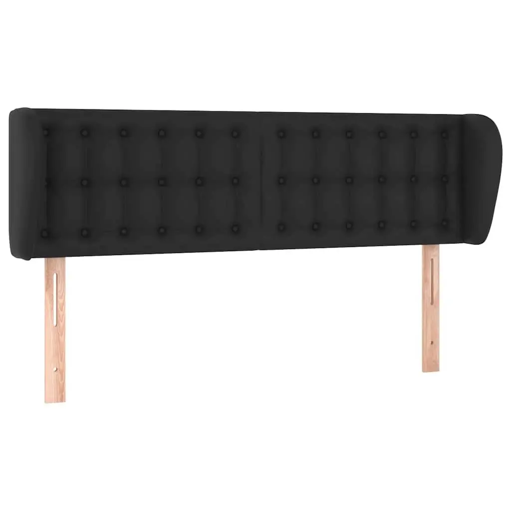 Headboard with Ears Black 147cm Faux Leather