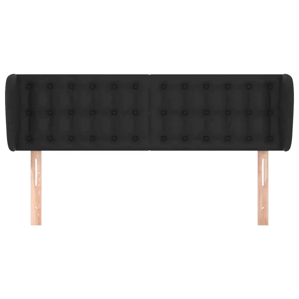 Headboard with Ears Black 147cm Faux Leather