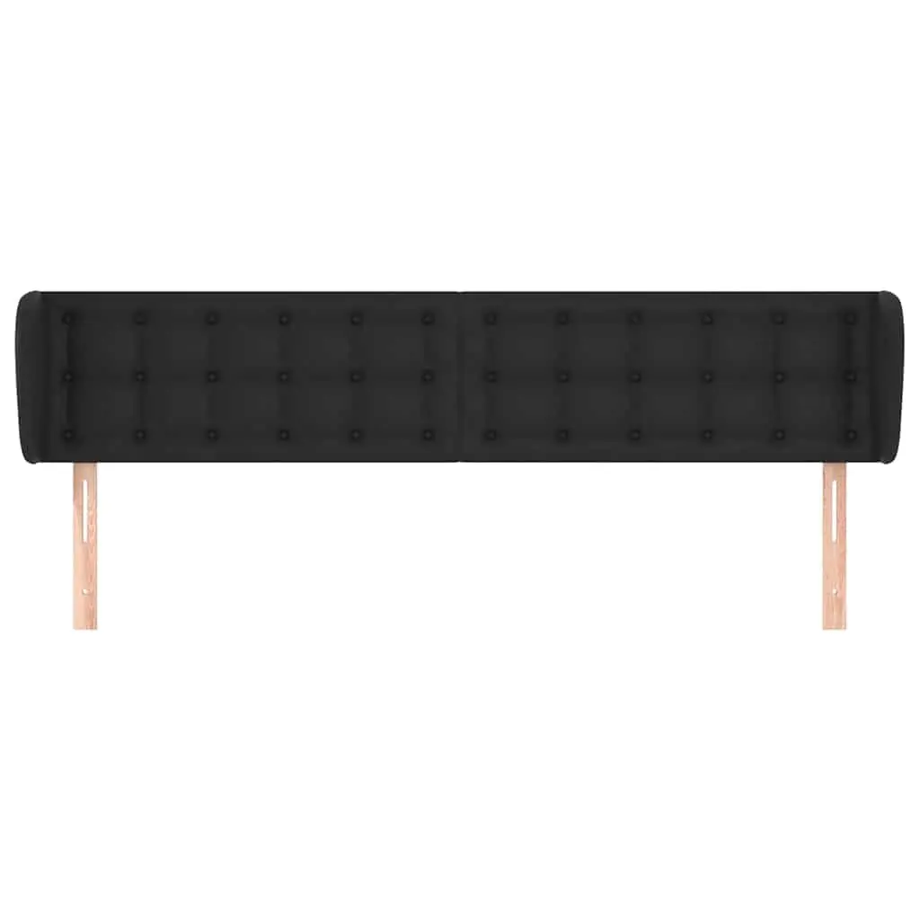 Headboard with Ears Black 203 cm Faux Leather Bed Bedroom Furniture
