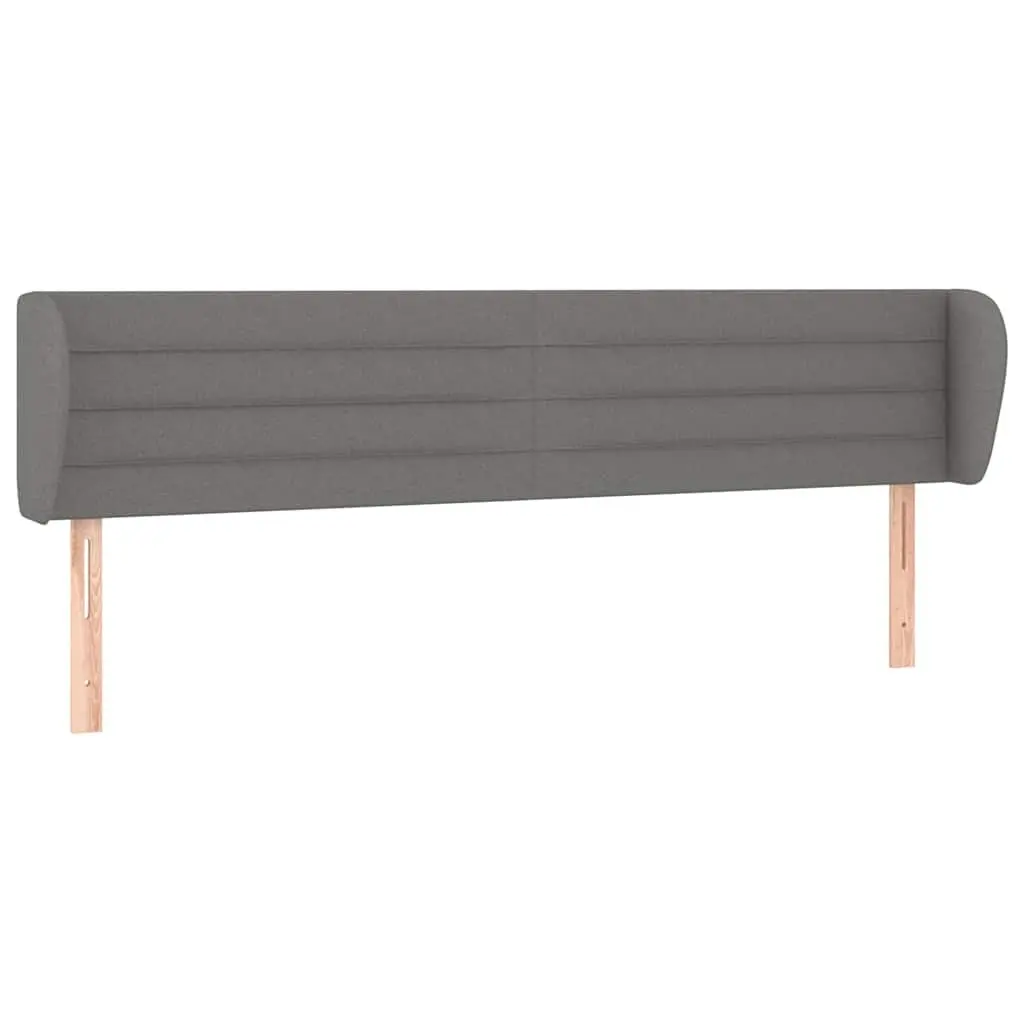 Headboard Dark Grey 163 cm Fabric Bedroom Furniture