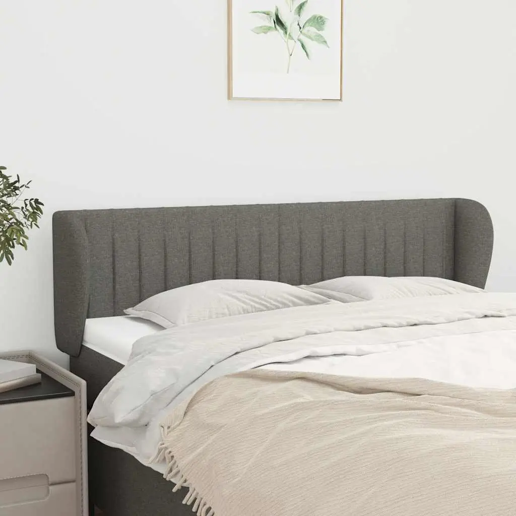 Grey Fabric Bed Headboard with Ears 147cm Bedroom Support