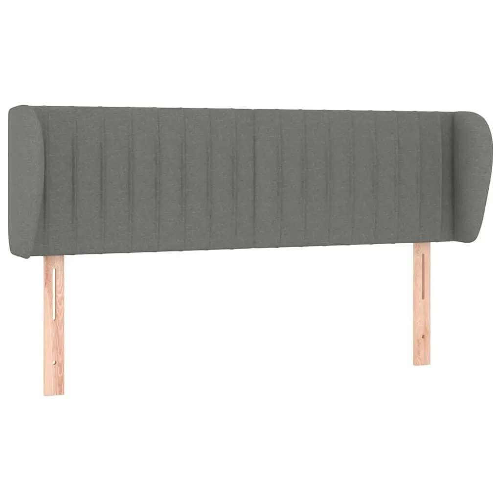 Grey Fabric Bed Headboard with Ears 147cm Bedroom Support