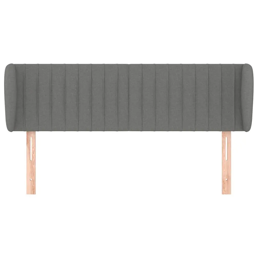 Grey Fabric Bed Headboard with Ears 147cm Bedroom Support