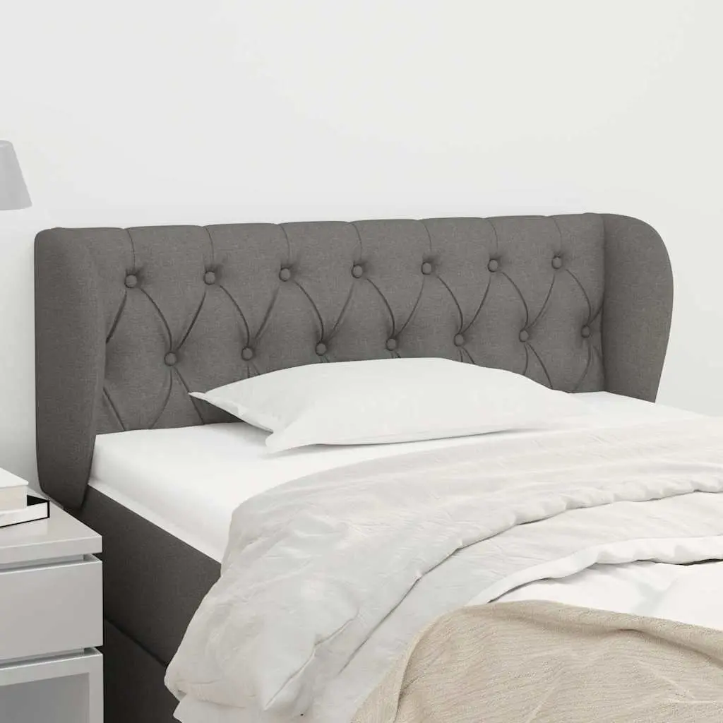Headboard with Ears Grey 103cm Fabric Bedroom Bed Head Support Adjustable Height