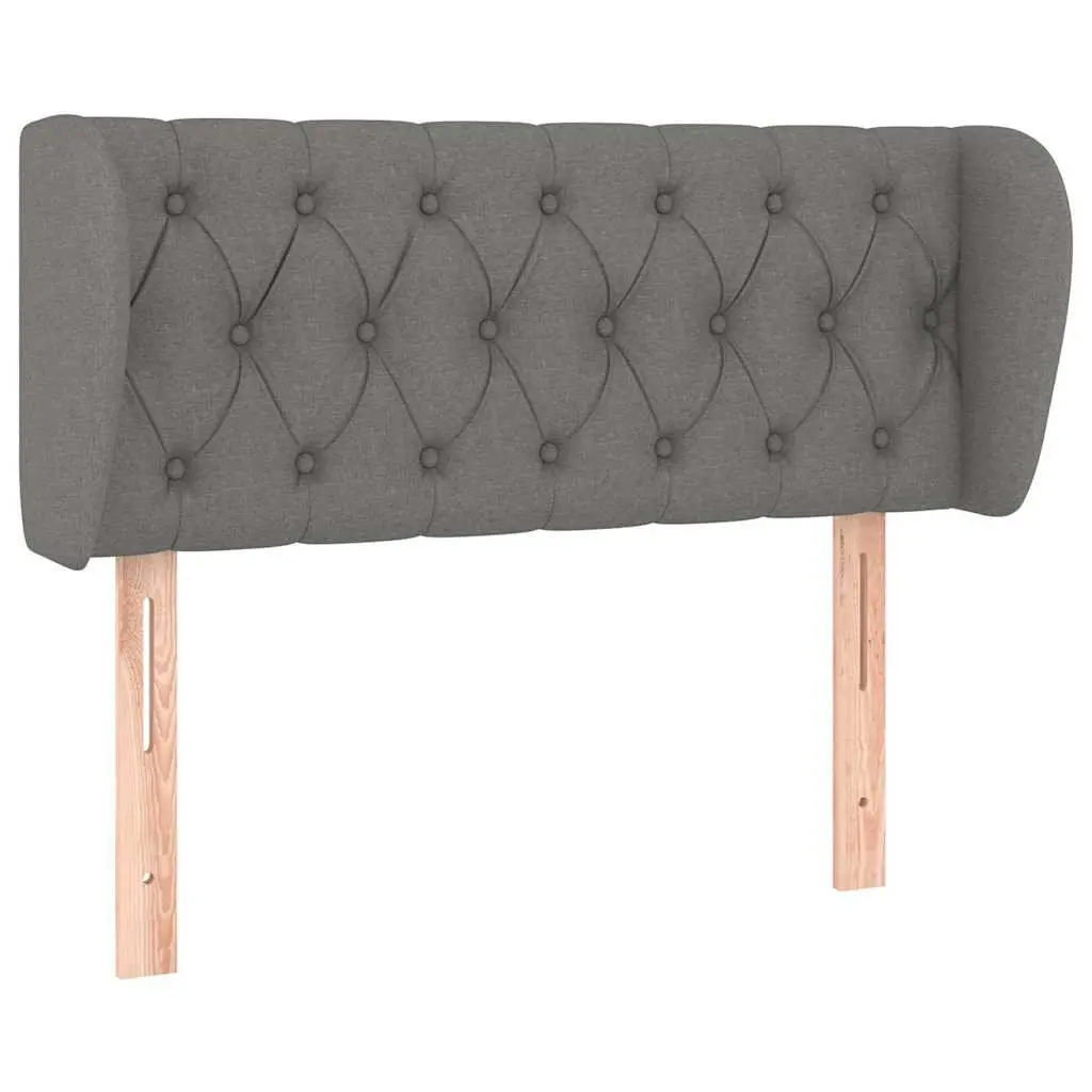 Headboard with Ears Grey 103cm Fabric Bedroom Bed Head Support Adjustable Height