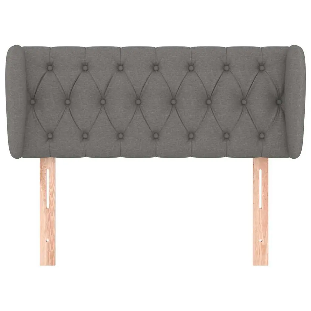 Headboard with Ears Grey 103cm Fabric Bedroom Bed Head Support Adjustable Height