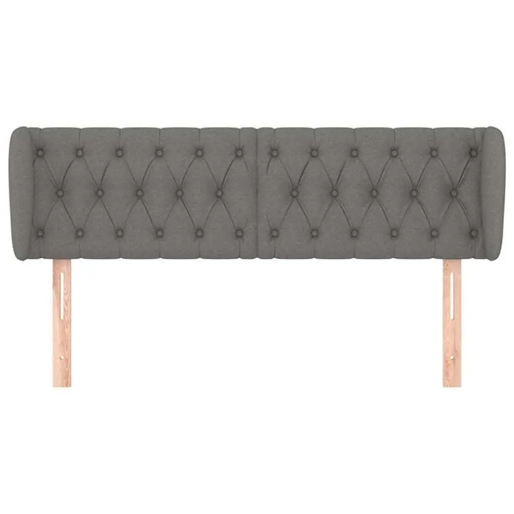 Grey Fabric Headboard with Ears 163cm Bedroom Bed Backrest Support Wooden Legs