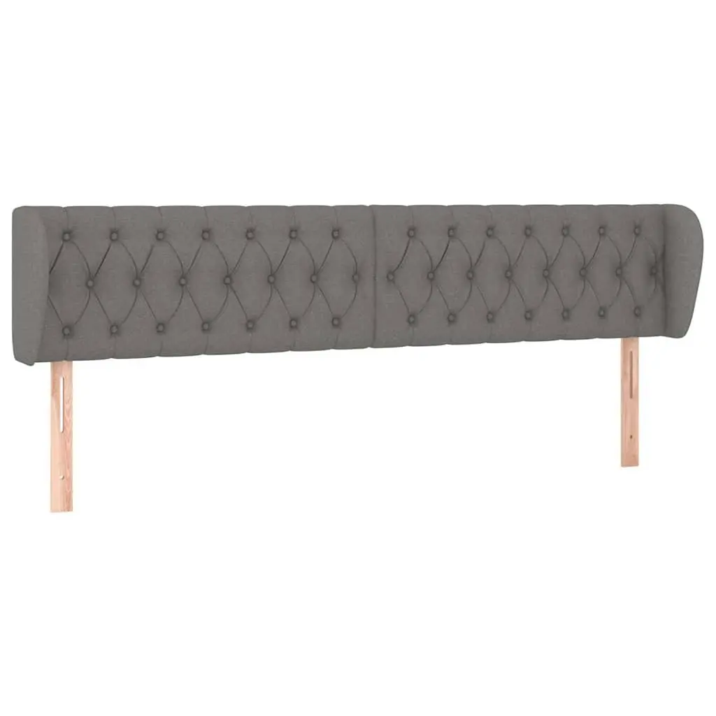 Headboard with Ears Grey 203cm Fabric Bed Head Support Bedroom Furniture
