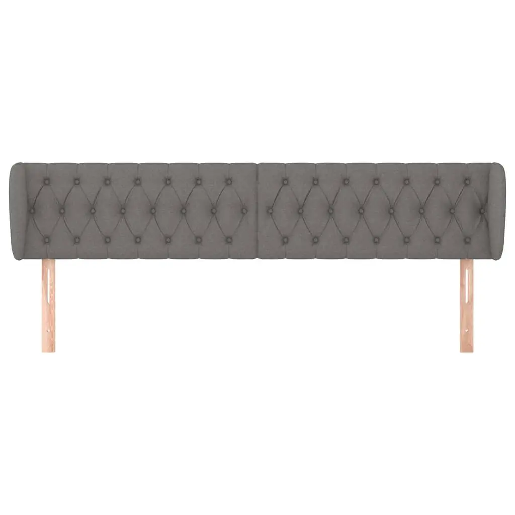 Headboard with Ears Grey 203cm Fabric Bed Head Support Bedroom Furniture