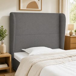 Grey Fabric Headboard with Ears 103cm