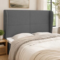 Grey Fabric Headboard with Ears - 147 cm