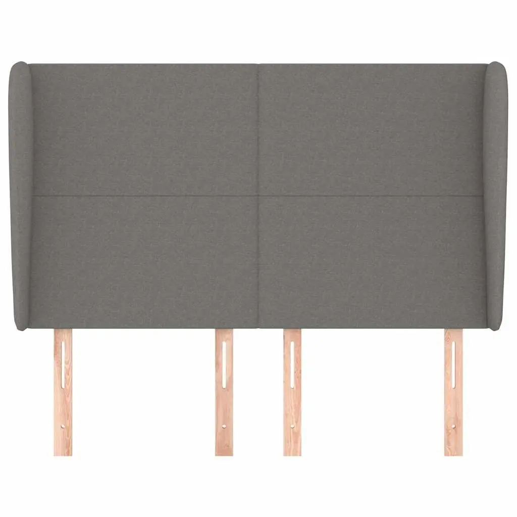 Headboard with Ears Grey 147 cm Bedroom Furniture Fabric Head Board Support