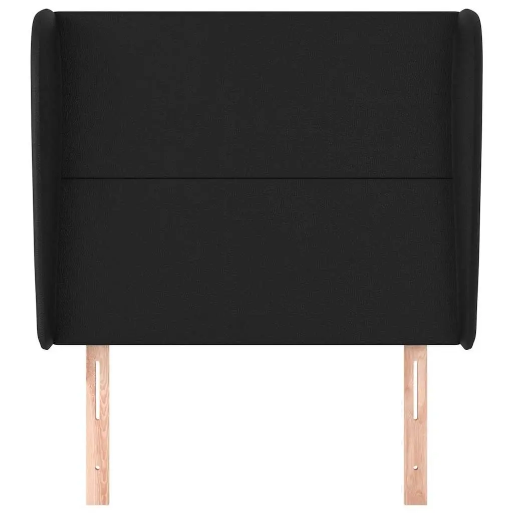 Headboard Black 83 cm Faux Leather with Ears