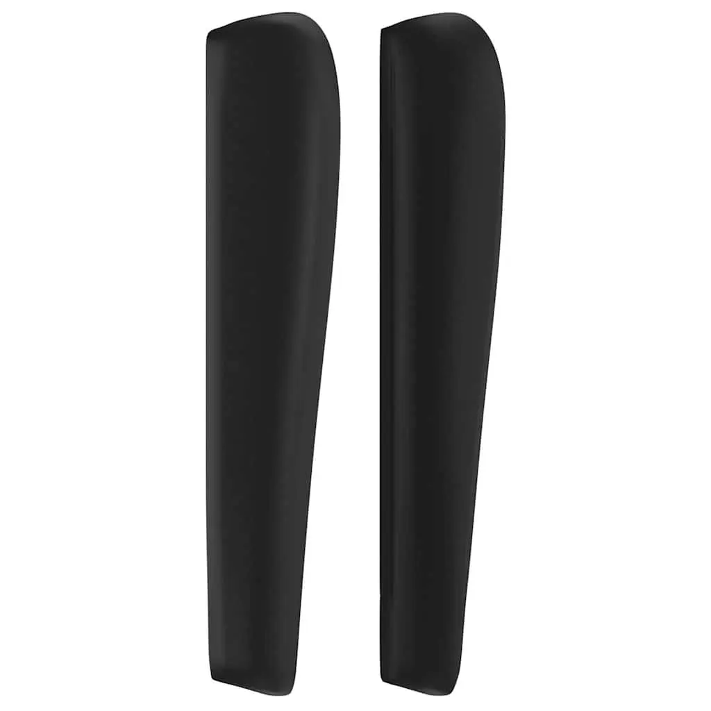 Faux Leather Headboard with Ears Black 147cm Wooden Legs