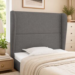Grey Fabric Headboard with Ears 83cm for Bedroom