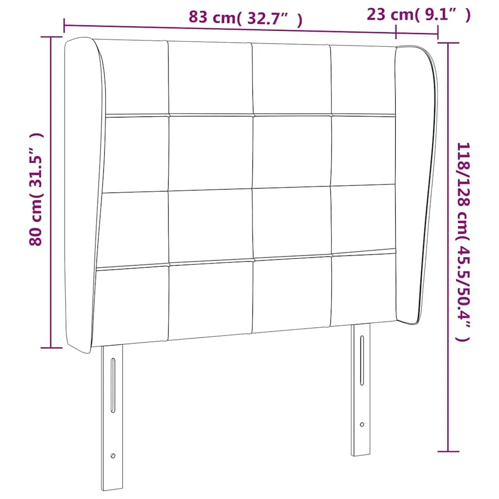 Grey Fabric Headboard with Ears, 83cm Height Adjustable
