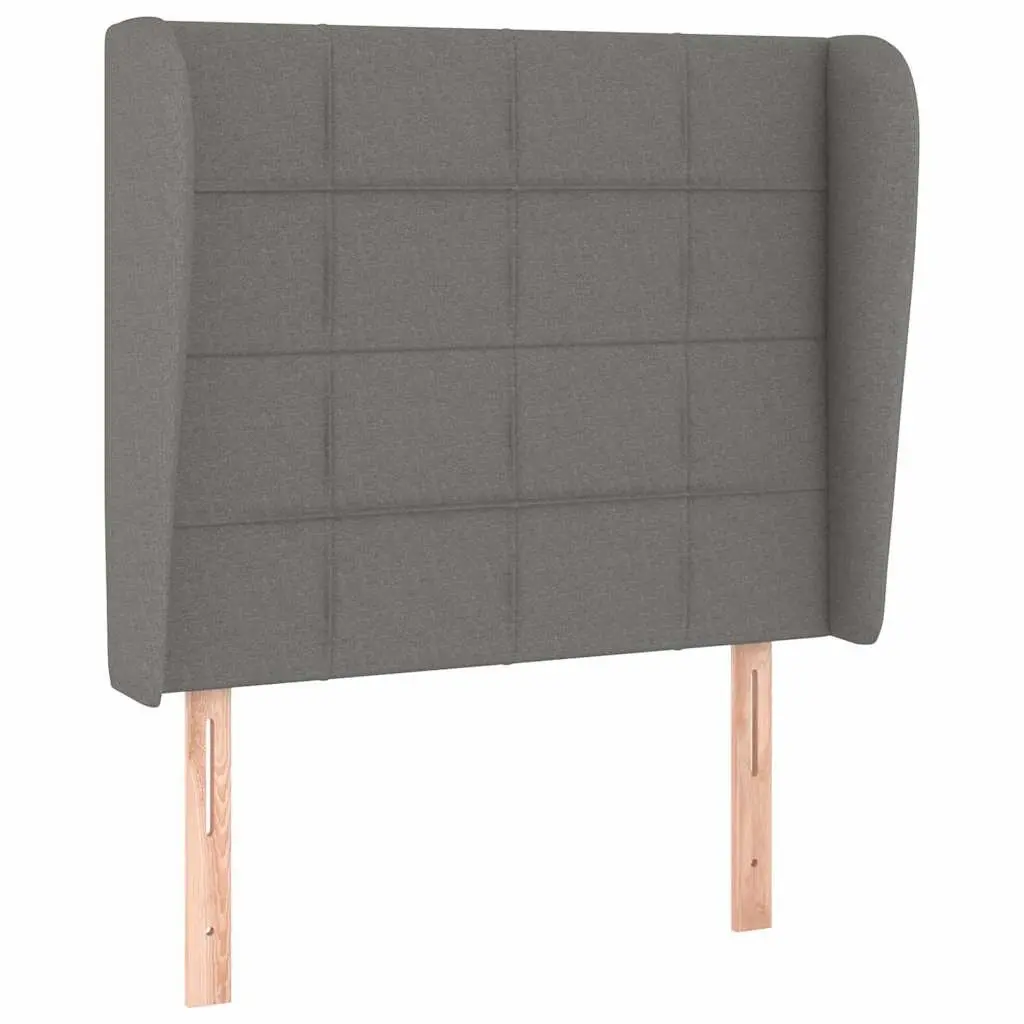 Headboard with Ears Grey 103cm Fabric Bedroom Bed Head Support Adjustable