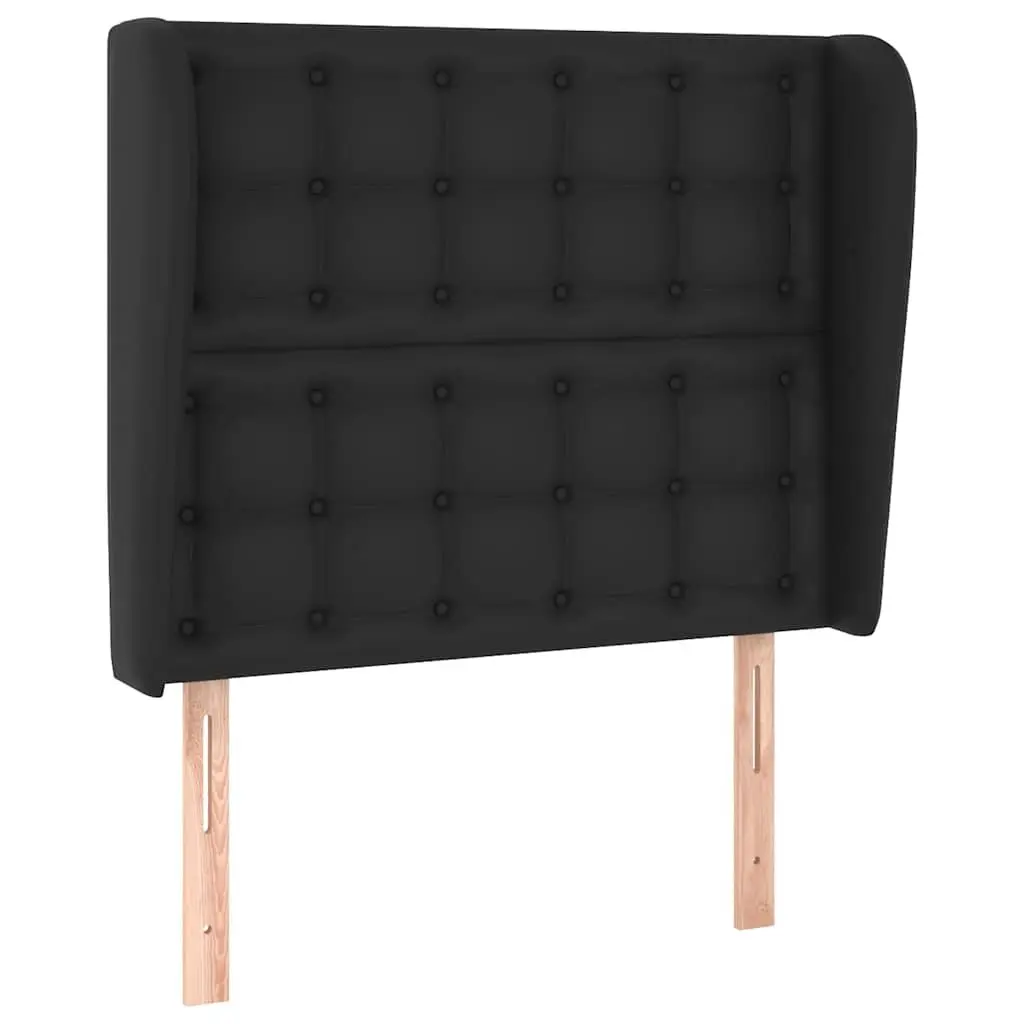 Headboard with Ears Black 103cm Faux Leather